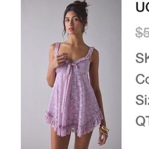 Urban Outfitters Lavender Lace babydoll romper